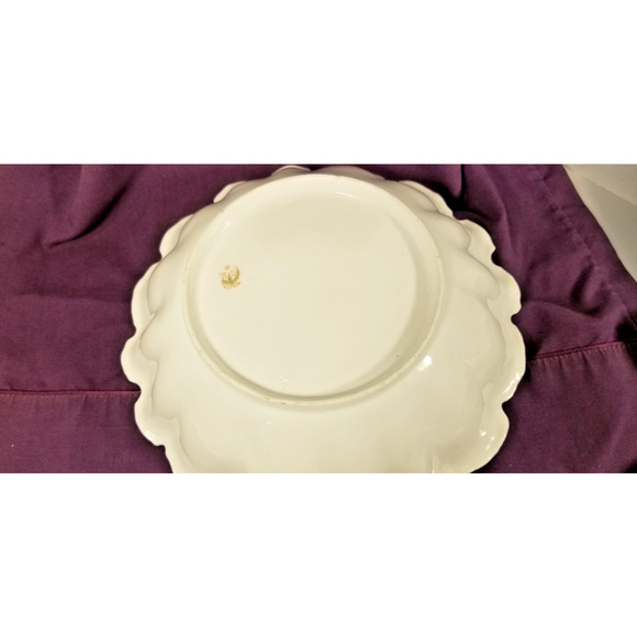 Antique RS Prussia Pink Roses Gold Trim Porcelain Bowl 9.5" Gilded Age - Picture 6 of 9